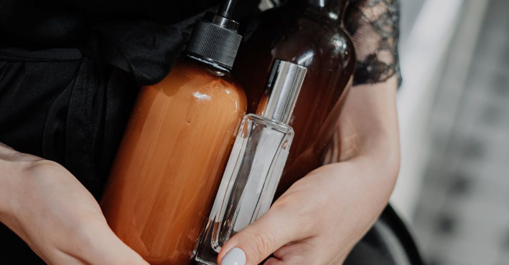 Skincare - A woman in a black silk robe holds eco-friendly cosmetic bottles, highlighting zero waste lifestyle.