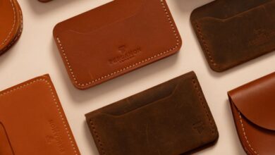 Wallet Cases - Elegant assortment of handcrafted brown leather wallets in a flat lay display.