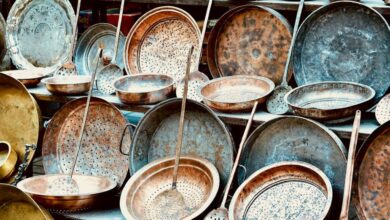 Vintage Tools - A large collection of copper pots and pans