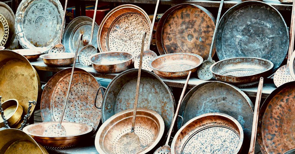 Vintage Tools - A large collection of copper pots and pans