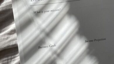 Expectations - Close-up of a minimal business plan paper with shadow patterns.