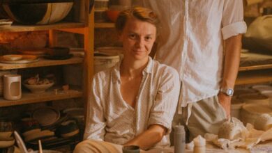 Makers - Two potters crafting ceramic pieces in a warm and intimate workshop environment.