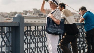 Adventure Tours - People fishing on the iconic Galata Bridge in Istanbul, Türkiye.