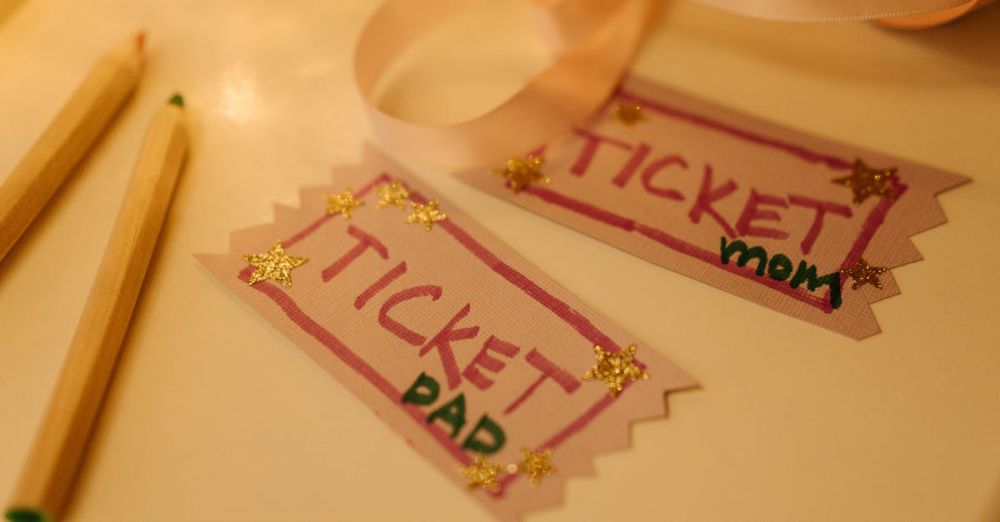 Festival Tickets - Creative handmade tickets labeled for parents, ideal for fun indoor bonding activities.