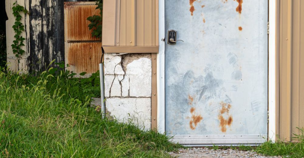 Fishing Location Choice - A rustic door and no trespassing sign add character to this rural Warsaw, MO scene.