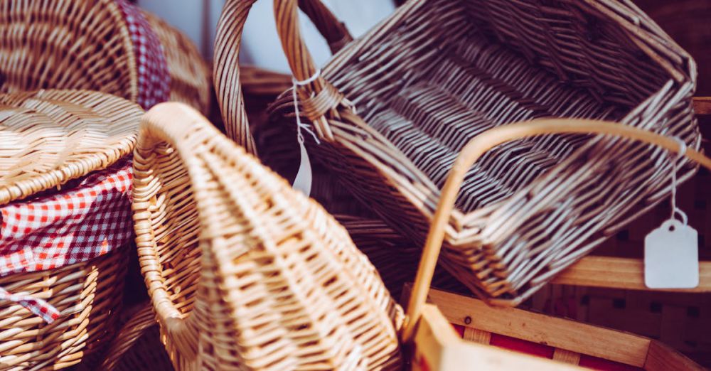 Baskets - A variety of handcrafted wicker baskets showcasing traditional craftsmanship.