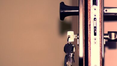 Locks - Detailed view of a door lock and keys emphasizing security and access.